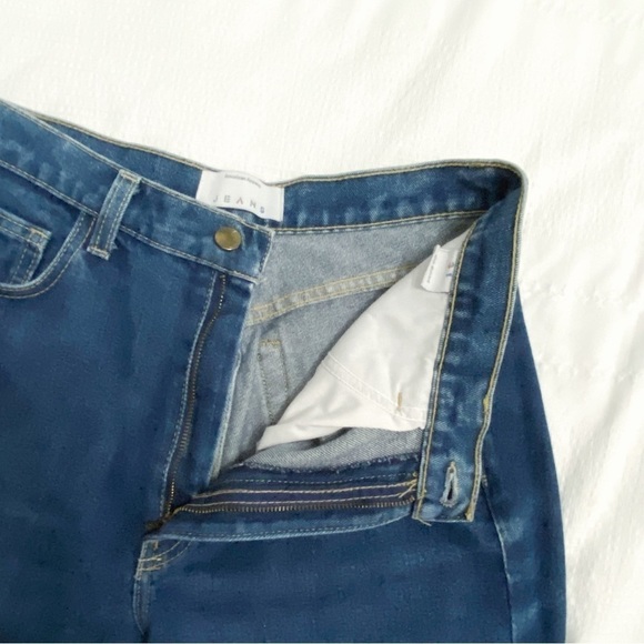 American APPAREL HIGH WAISTED RAW CROPPED HEM DENIM JEANS - 31 - Picture 5 of 8